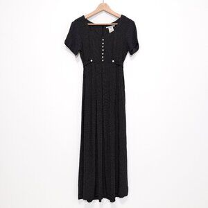 Vintage 90s Jonathan Martin Black & White Polka Dot Sweetheart Dress